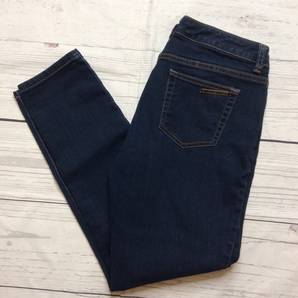 Michael Kors Womens Dark Wash Skinny Jeans Size 4 Blue
